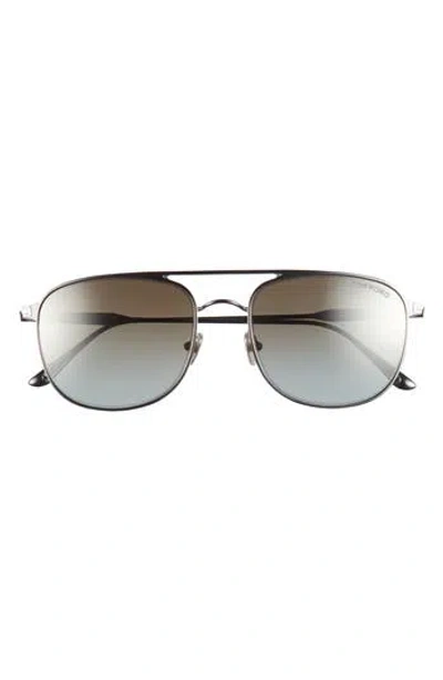 Tom Ford Jake 56mm Gradient Navigator Sunglasses In Brown