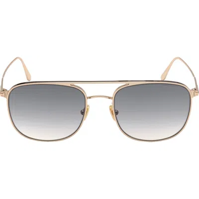 Tom Ford Jake 56mm Navigator Sunglasses In Rose Gold/gradient Smoke