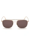 Tom Ford Jake 56mm Navigator Sunglasses In Shiny Rose Gold / Brown