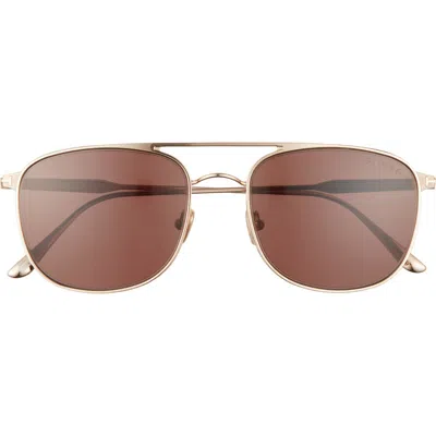 Tom Ford Jake 56mm Navigator Sunglasses In Gold