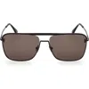 Tom Ford Jake 60mm Navigator Sunglasses In Brown