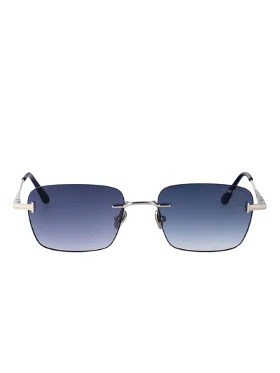 Tom Ford Jake Rectangle-frame Sunglasses In Metallic