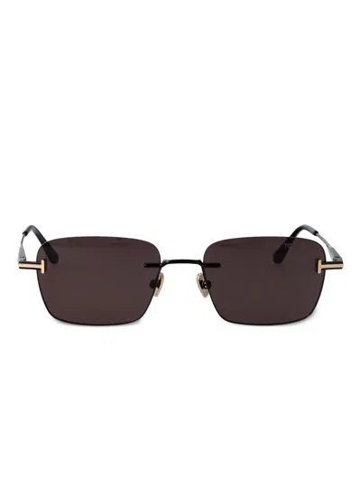 Tom Ford Jake Rectangle Sunglasses In Black