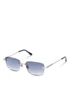 Tom Ford Jake 54mm Gradient Rectangular Sunglasses In Metallic