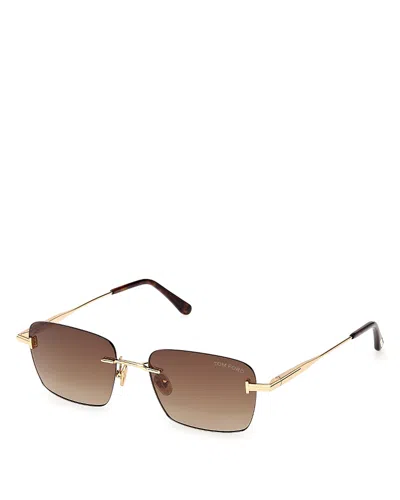 TOM FORD JAKE RECTANGULAR SUNGLASSES, 54MM