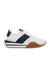 Tom Ford Logo-patch Lace-up Sneakers In White