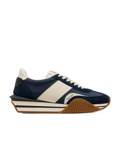 TOM FORD TOM FORD JAMES ALMOND TOE FLATFORM SNEAKERS