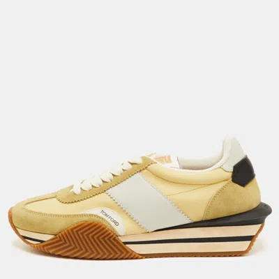 Pre-owned Tom Ford James Size 42 Multicolor Canvas And Suede Low Top Sneakers