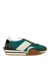 Tom Ford Men's James Fabric And Suede Low-top Sneakers In Green