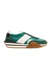 Tom Ford Men's James Fabric And Suede Low-top Sneakers In Green