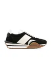 Tom Ford James Panelled Flatform Sneakers In Black