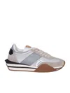 TOM FORD TOM FORD JAMES WHITE/SILVER SNEAKERS