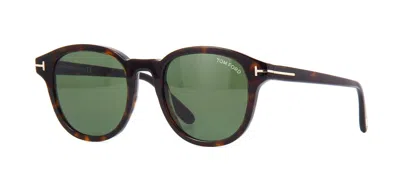 Pre-owned Tom Ford Jameson Ft 0752 Dark Havana/green (52n) Sunglasses