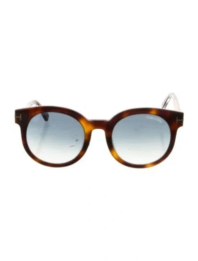 Pre-owned Tom Ford Janina Round Sunglasses In Brown
