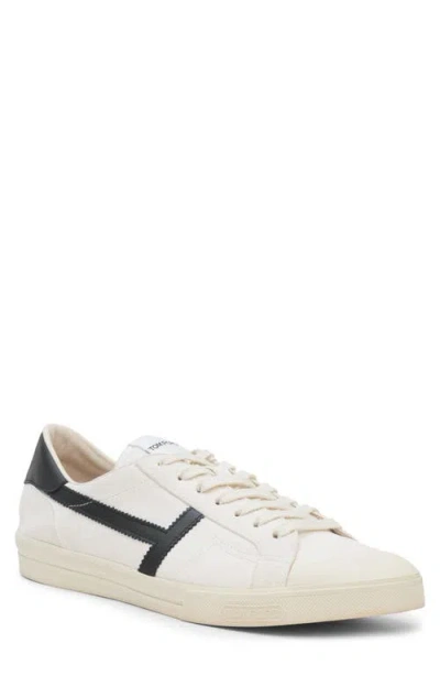 Tom Ford Jarvis Leather And Rubber-trimmed Suede Sneakers In White