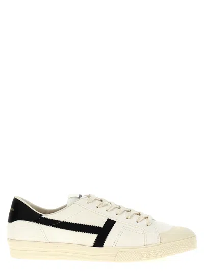 Tom Ford Jarvis Leather And Rubber-trimmed Suede Sneakers In Multi