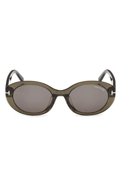 Tom Ford Jasmin 54mm Oval Sunglasses In Green