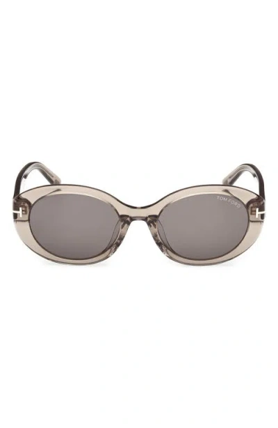 Tom Ford Jasmin 54mm Oval Sunglasses In Transparent