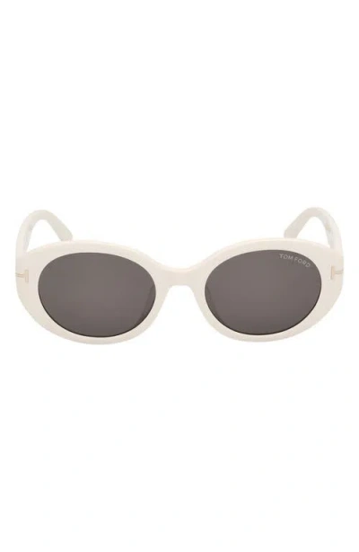 Tom Ford Jasmin 54mm Oval Sunglasses In White