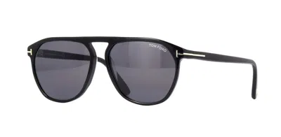Pre-owned Tom Ford Jasper -02 Ft 0835 Shiny Black/grey (01a) Sunglasses In Gray