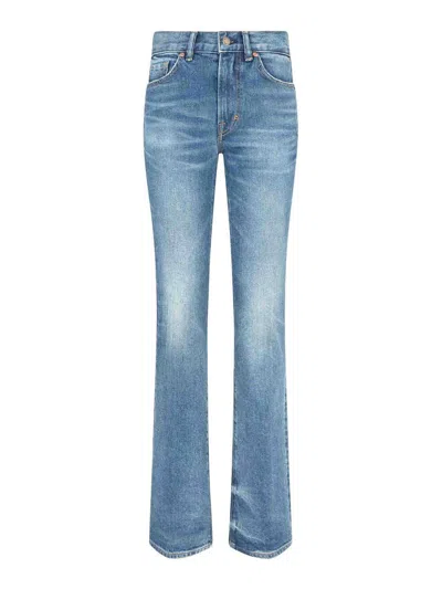 Tom Ford Cotton Denim Flared Jeans In Blue