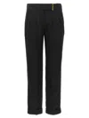 Tom Ford Metal Bar Detailed Straight-leg Pants In Black