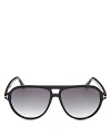 Tom Ford Jeffrey 59mm Gradient Pilot Sunglasses In Black/gray Gradient