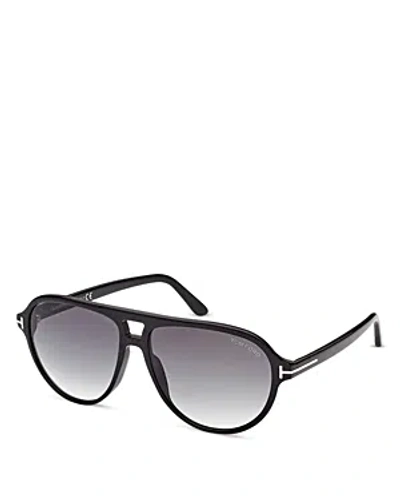 Tom Ford Jeffrey Pilot Sunglasses, 59mm In Black/smoke Gradient