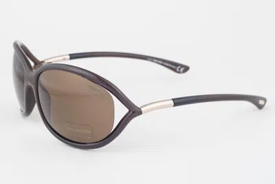 Pre-owned Tom Ford Jennifer Brown & Gold / Brown Polarized Sunglasses Tf008 48h Tf8 61mm