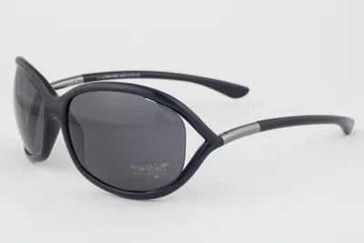 Pre-owned Tom Ford Jennifer Tf8 199 Black & Gunmetal / Gray Sunglasses Ft008 199 61mm