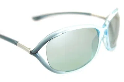 Pre-owned Tom Ford Jennifer Tf8 93q 61mm Womens Butterfly Sunglasses Blue Green Mirror In Gray