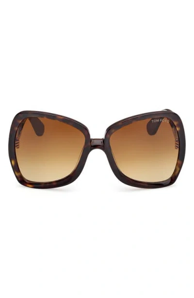 Tom Ford Jerry 60mm Gradient Butterfly Sunglasses In Yellow