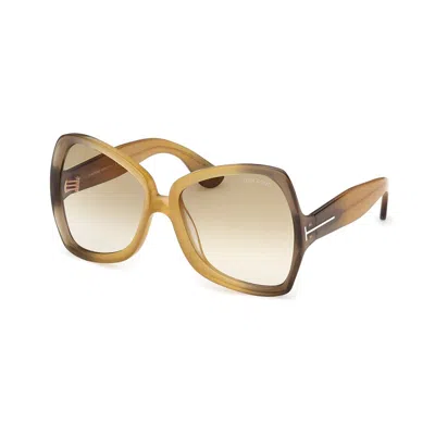 Tom Ford Jerry Brown Gradient Horn Ladies Sunglasses Ft1222 41f 60