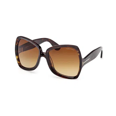 Tom Ford Jerry Brown Gradient Irregular Ladies Sunglasses Ft1222 52f 60
