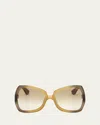 Tom Ford Jerry Butterfly Acetate Sunglasses In Ylwo/brng