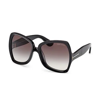 Tom Ford Jerry Gradient Smoke Butterfly Ladies Sunglasses Ft1222 01b 60 In Black
