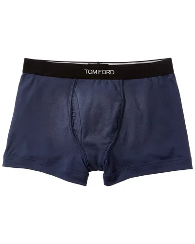 Tom Ford Cotton Blend Boxer Briefs In Navy