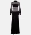 Tom Ford Sheer Turtleneck Gown In Black