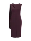Tom Ford Jersey Midi Dress With Scarf In Burgundy