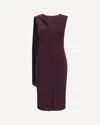 Tom Ford Jersey Midi Dress With Scarf In Burgundy
