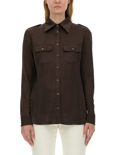 Tom Ford Jersey Shirt In Brown