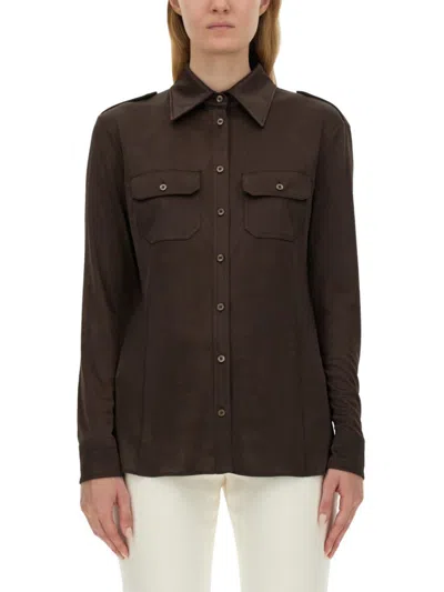 Tom Ford Patch-pocket Shirt In Brown
