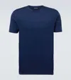 Tom Ford Regular Fit Blue T-shirt With Crew Necklinen In Blue