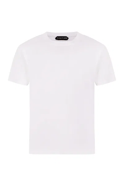 Tom Ford Slim-fit Cotton-blend Jersey T-shirt In White