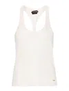 Tom Ford Ribbed-knit Racerback Top In Beige