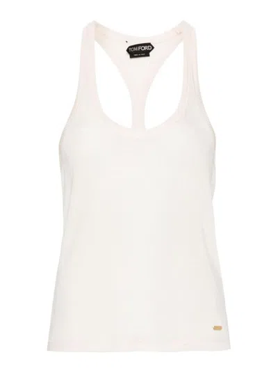 Tom Ford Lightweight Racerback Scoop Neck Sleeveless Top In Black