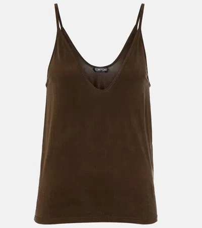 Tom Ford Jersey Tank Top In Green