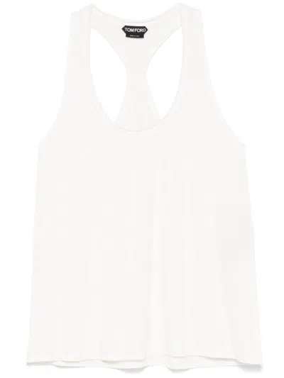 Tom Ford Lightweight Racerback Scoop Neck Sleeveless Top In Black