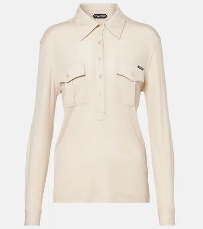Tom Ford Top Aus Jersey In Beige