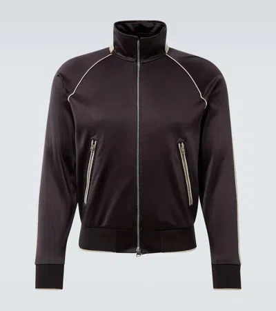 Tom Ford Jersey Track Jacket In Purple